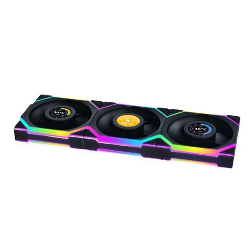 Lian Li UNI Fan SL Wireless LCD ARGB 120mm Reverse Blade Cabinet Fan, Triple Pack